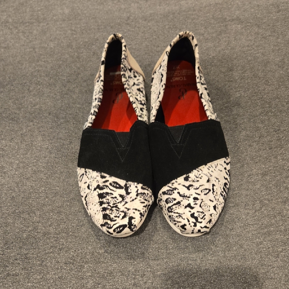 Toms Black and White Flats with Bold Patterns